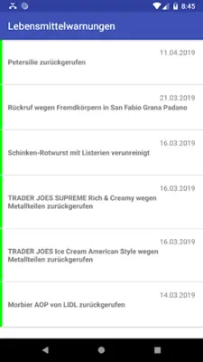 Lebensmittelwarnung android App screenshot 2